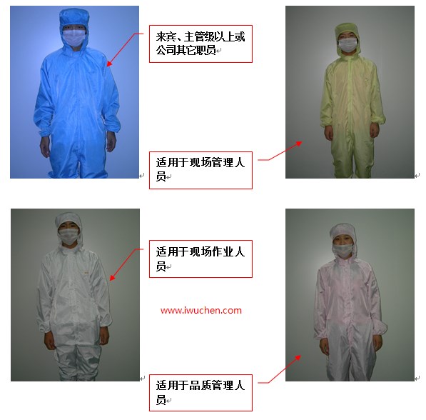 凈化車間服裝顏色區(qū)分
